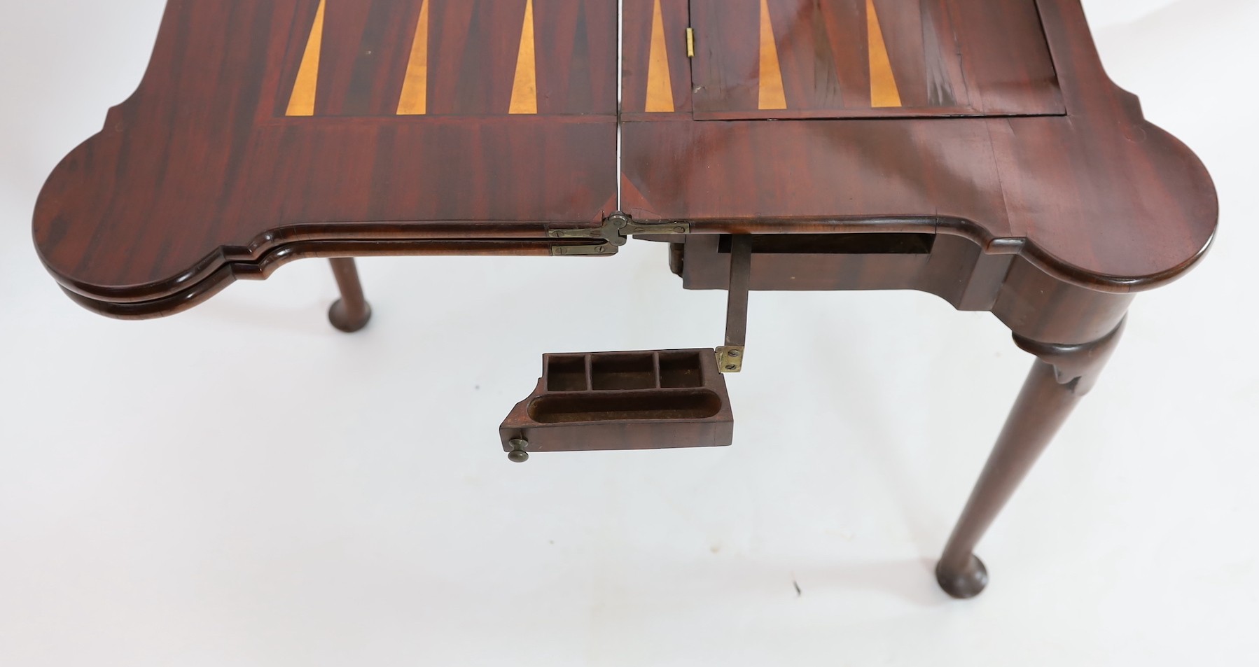 A George II mahogany games table, width 86cm, depth 43cm, height 74cm